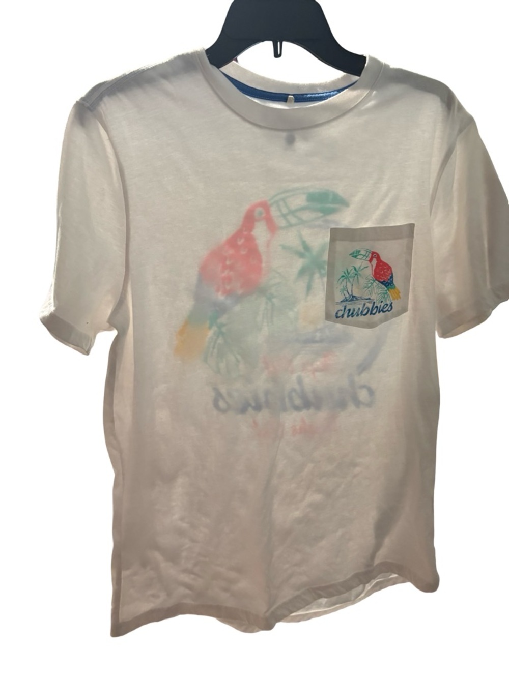 Chubbies Sky's Out Thighs Out Toucan Graphic Pocket Tee White Size Medium